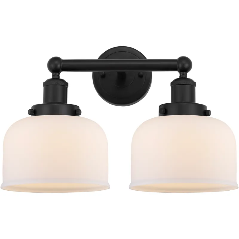 Bell 2 Light 15.5 inch Matte Black Bath Vanity Light Wall Light