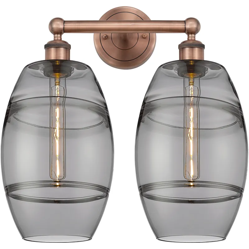 Edison Vaz 2 Light 17 inch Antique Copper Bath Vanity Light Wall Light