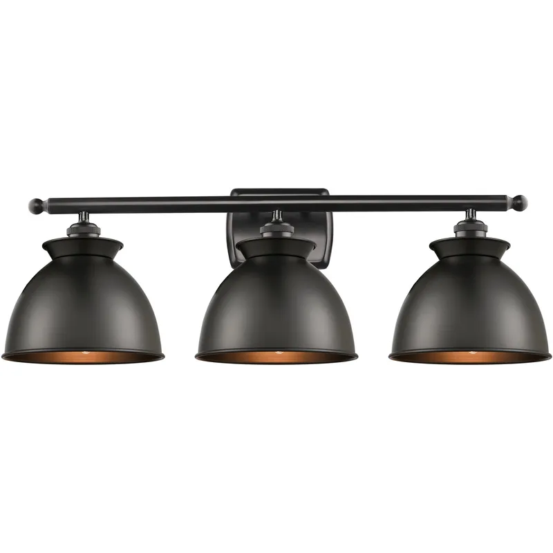 Ballston Adirondack 3 Light 28 inch Polished Chrome Bath Vanity Light Wall Light in Incandescent, Matte Black, Ballston