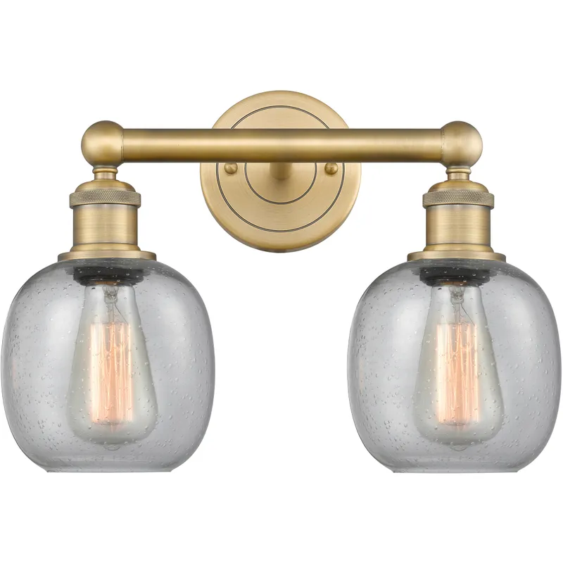 Belfast 2 Light 15 inch Brushed Brass Bath Vanity Light Wall Light in Seedy