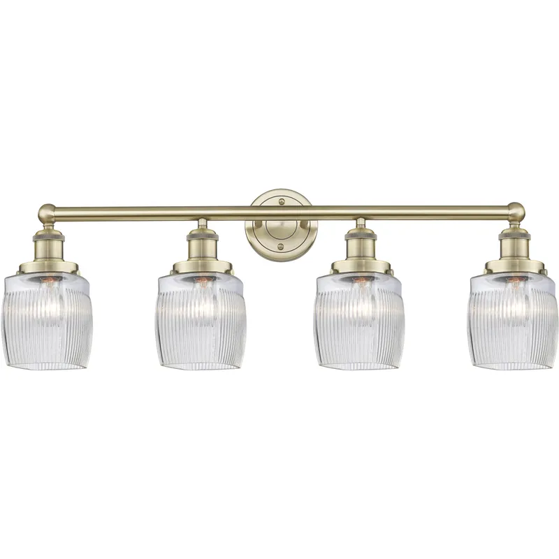 Colton 4 Light 33 inch Antique Brass Bath Vanity Light Wall Light