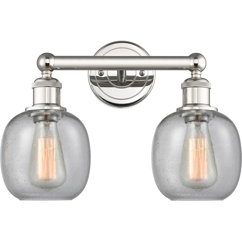 Belfast 2 Light 15 inch Polished Nickel Bath Vanity Light Wall Light in Seedy