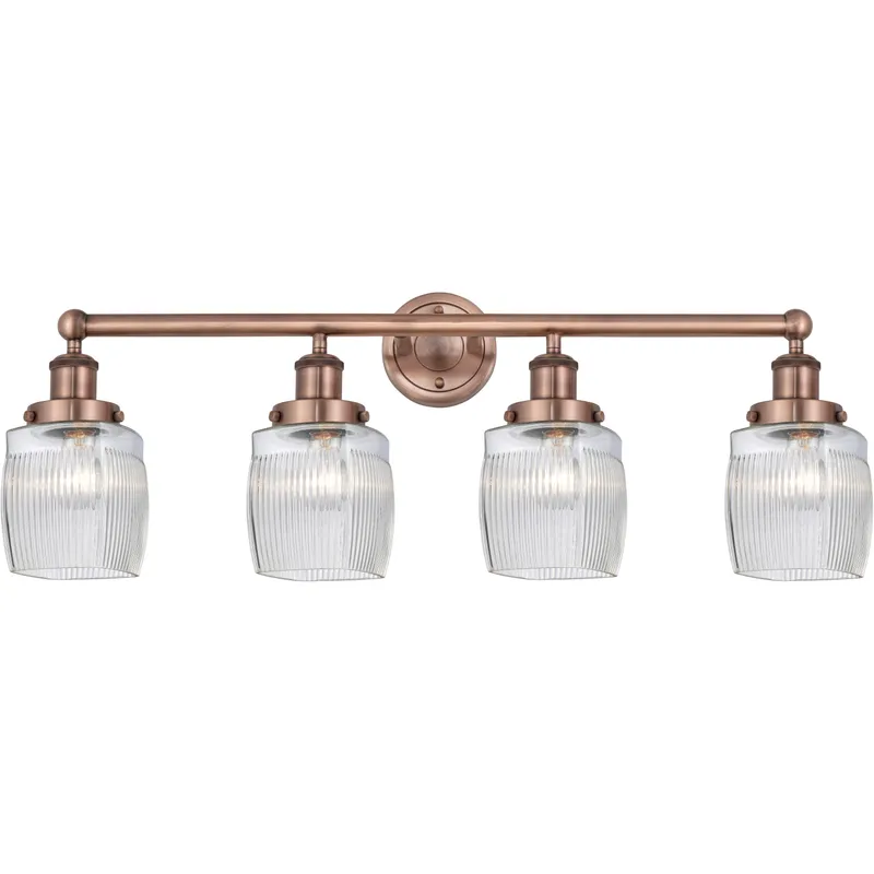 Colton 4 Light 33 inch Antique Copper Bath Vanity Light Wall Light