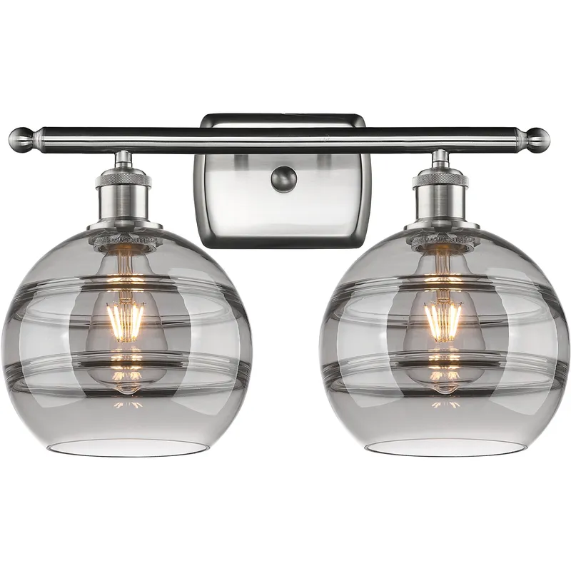 Ballston Rochester 2 Light 18 inch Brushed Satin Nickel Bath Vanity Light Wall Light