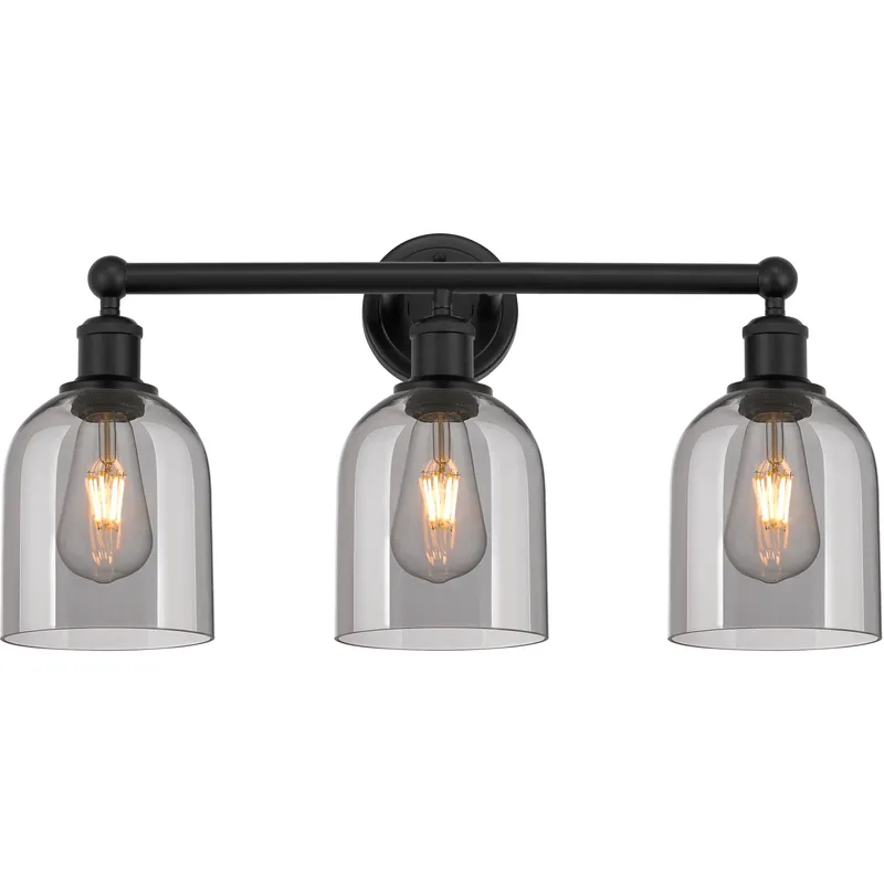 Edison Bella 3 Light 23.5 inch Matte Black Bath Vanity Light Wall Light