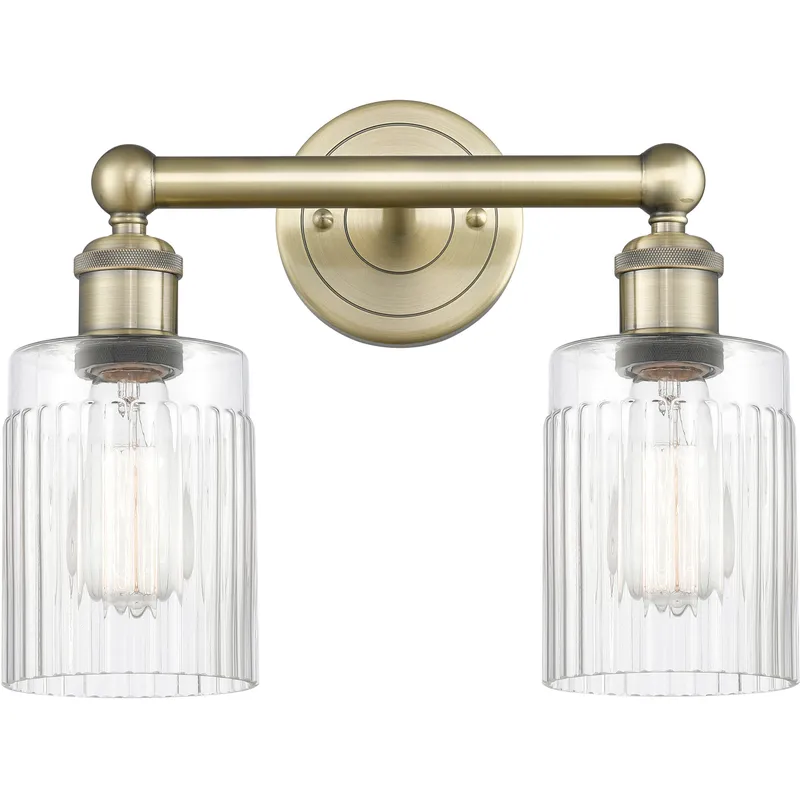Hadley 2 Light 13.5 inch Antique Brass Bath Vanity Light Wall Light in Clear
