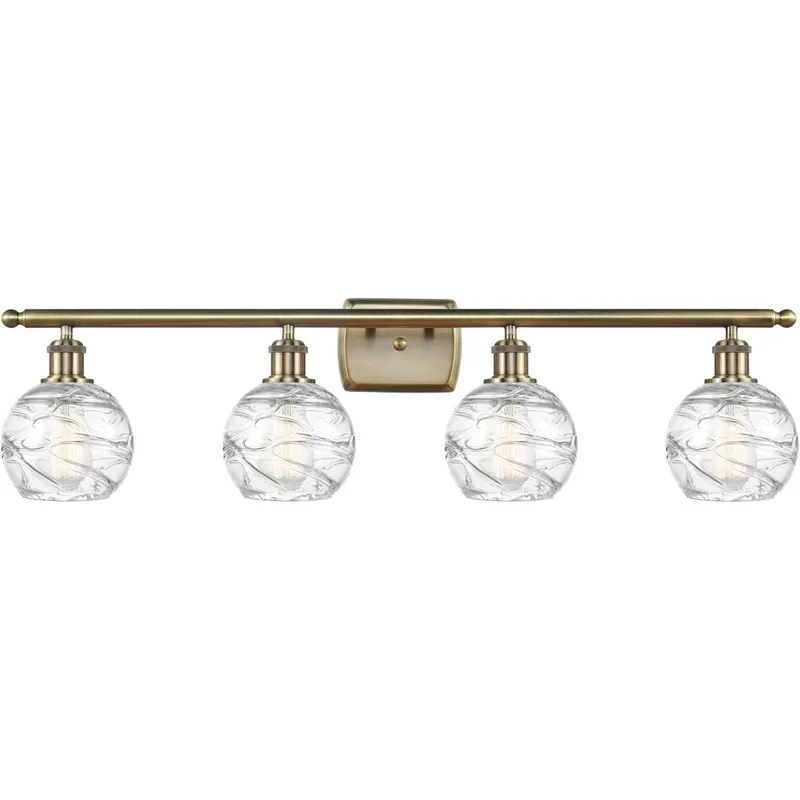 Ballston Small Deco Swirl LED 36 inch Antique Brass Bath Vanity Light Wall Light, Ballston