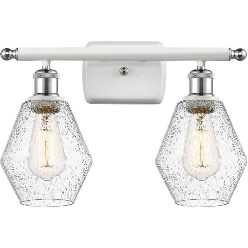 Ballston Cindyrella LED 16 inch White and Polished Chrome Bath Vanity Light Wall Light in Seedy Glass