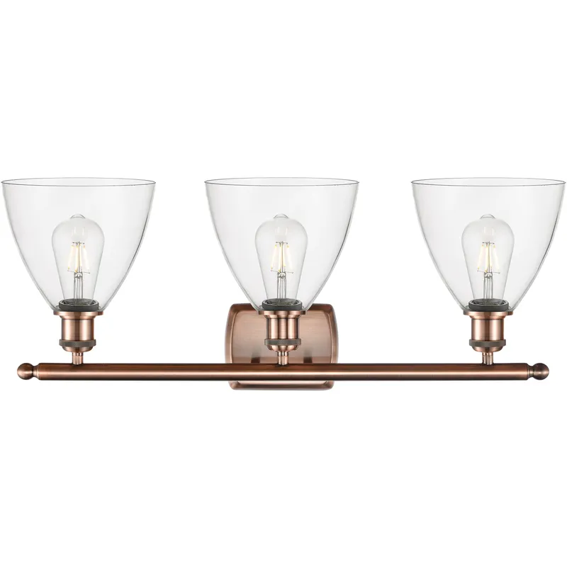 Ballston Ballston Dome LED 28 inch Antique Copper Bath Vanity Light Wall Light in Clear Glass