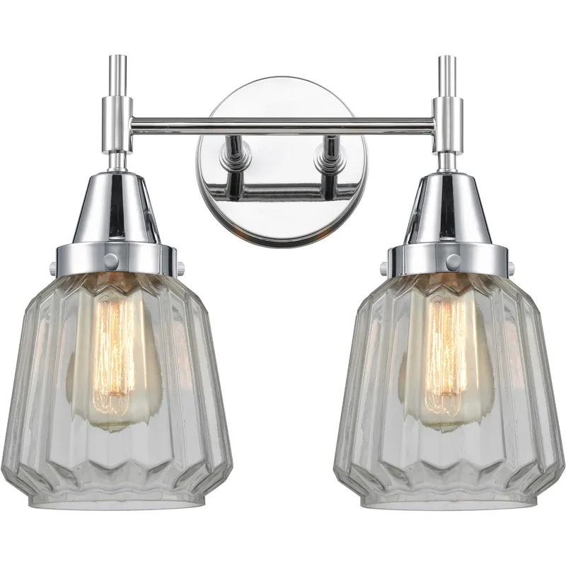 Caden LED 15.25 inch Polished Chrome Bath Vanity Light Wall Light in Clear Glass