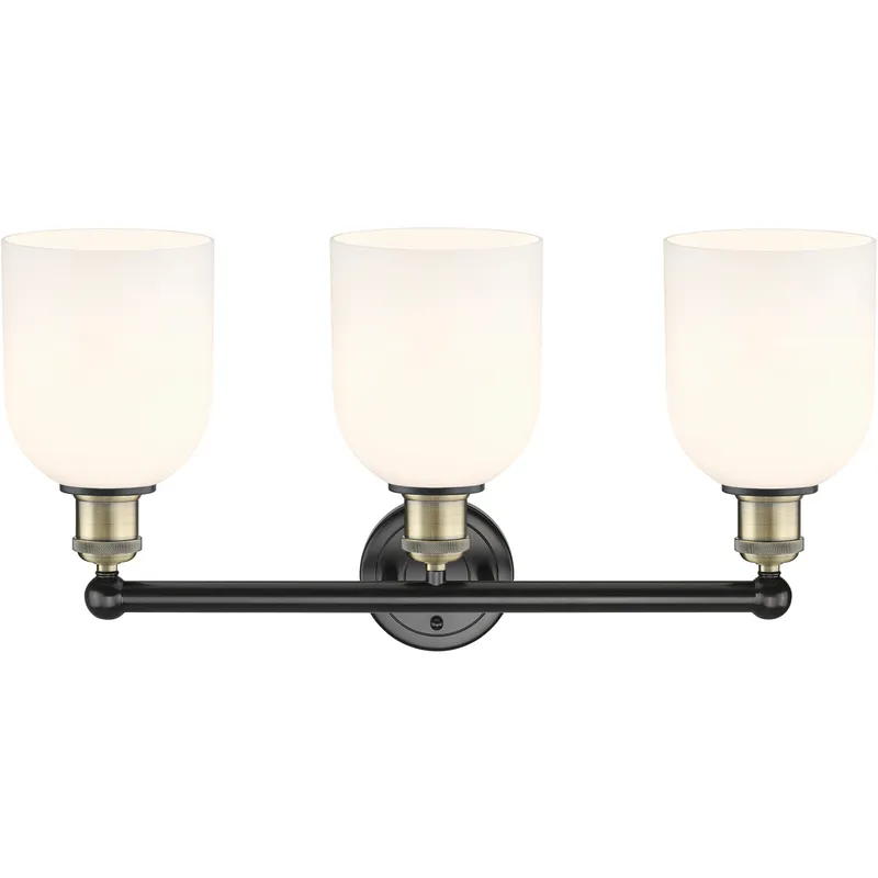 Edison Bella 3 Light 23.5 inch Black Antique Brass Bath Vanity Light Wall Light