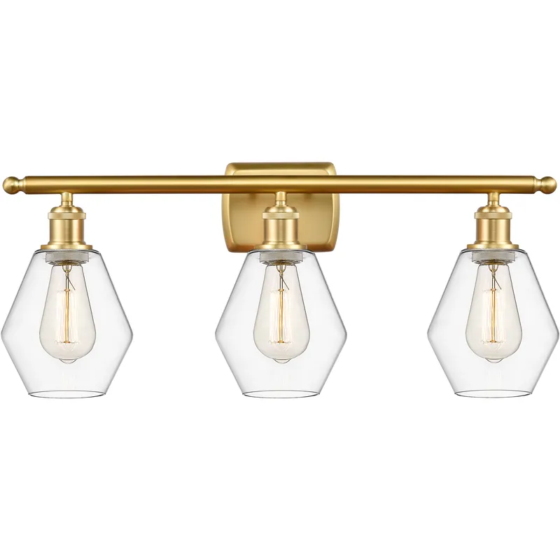 Ballston Cindyrella LED 26 inch Satin Gold Bath Vanity Light Wall Light in Clear Glass