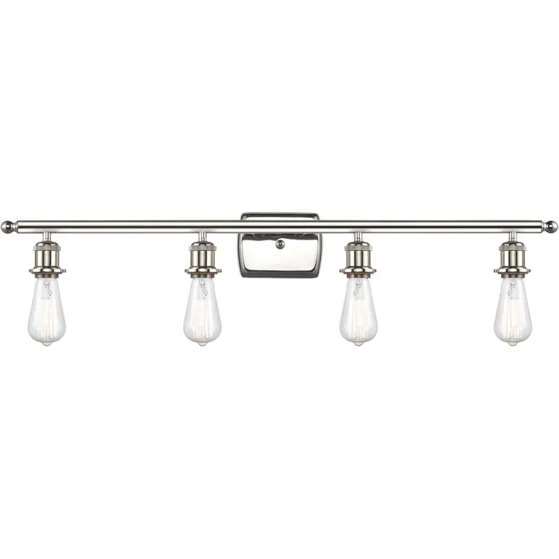 Ballston Bare Bulb 4 Light 36 inch Polished Nickel Bath Vanity Light Wall Light, Ballston