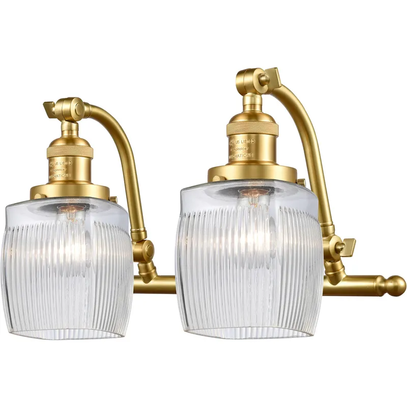 Franklin Restoration Colton 2 Light 17 inch Satin Gold Bath Vanity Light Wall Light, Franklin Restoration
