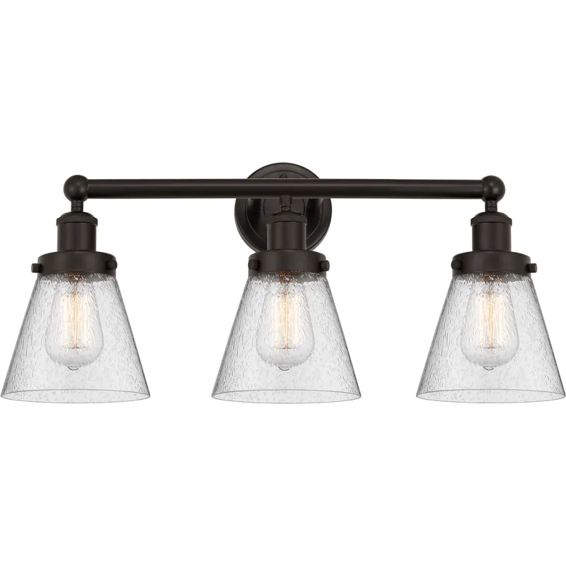 Cone 3 Light 24.5 inch Oil Rubbed Bronze Bath Vanity Light Wall Light