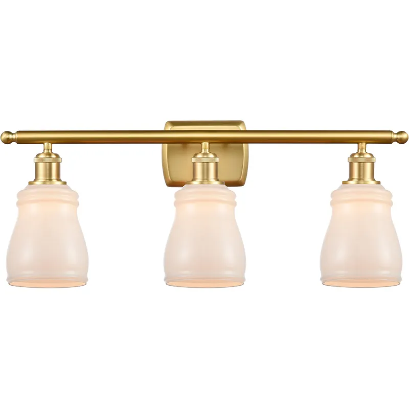 Ballston Ellery LED 26 inch Satin Gold Bath Vanity Light Wall Light in White Glass, Ballston