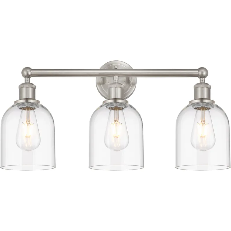 Edison Bella 3 Light 23.5 inch Brushed Satin Nickel Bath Vanity Light Wall Light