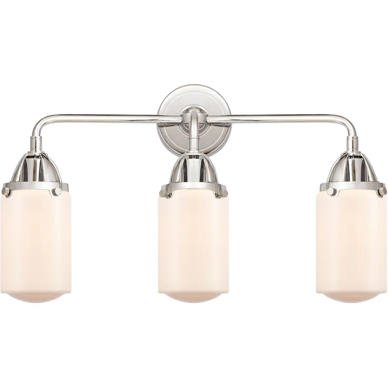 Nouveau 2 Dover LED 23 inch Polished Chrome Bath Vanity Light Wall Light in Matte White Glass