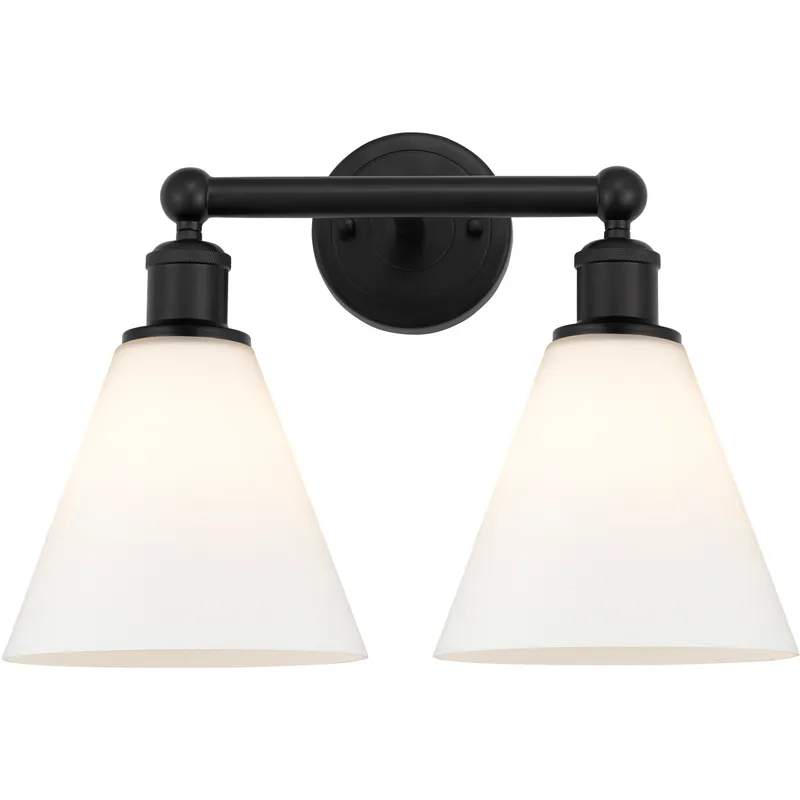 Berkshire 2 Light 17 inch Matte Black Bath Vanity Light Wall Light in Matte White