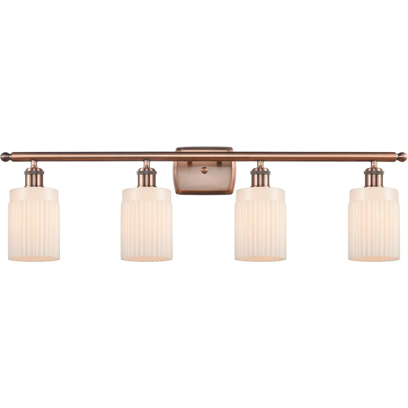Ballston Hadley LED 36 inch Antique Copper Bath Vanity Light Wall Light in Matte White Glass, Ballston