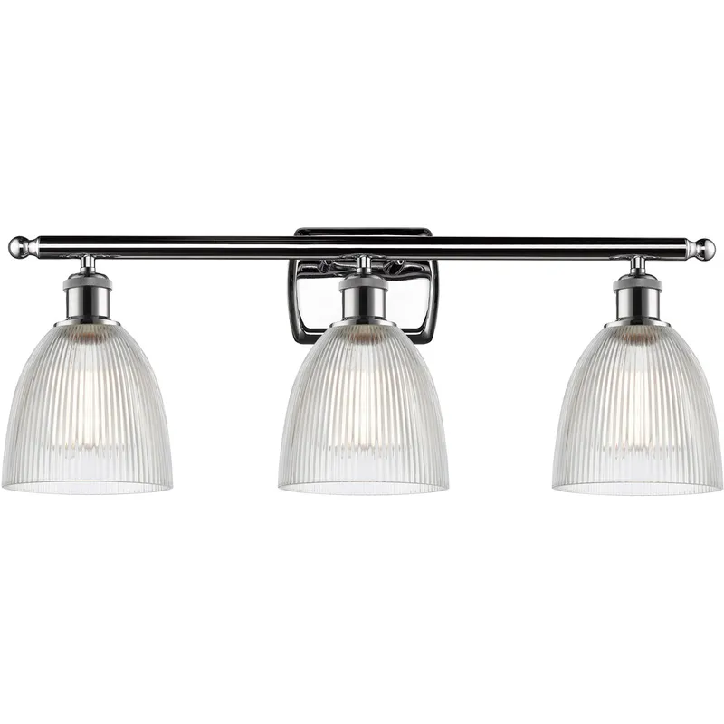 Ballston Castile 3 Light 26 inch Polished Chrome Bath Vanity Light Wall Light in Clear Glass, Ballston