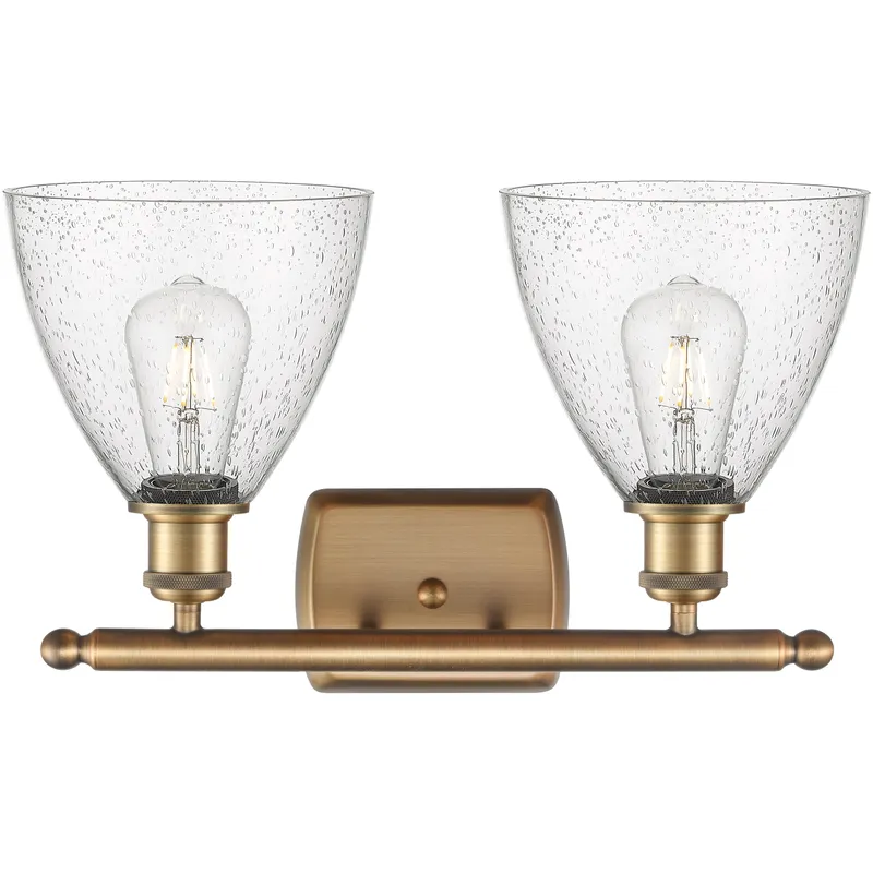 Ballston Ballston Dome LED 18 inch Brushed Brass Bath Vanity Light Wall Light in Seedy Glass