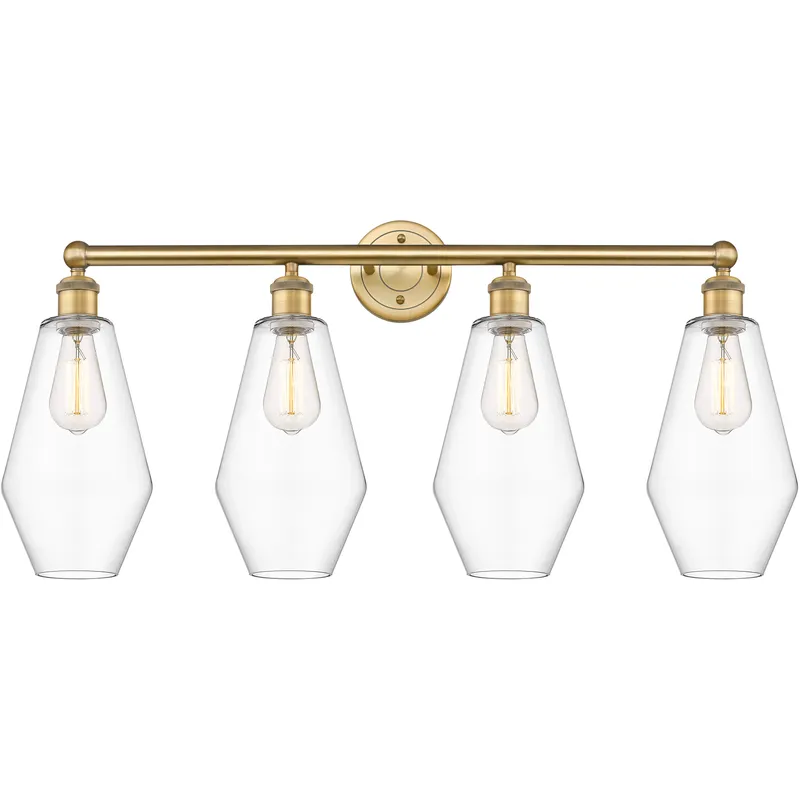Cindyrella 4 Light 34 inch Brushed Brass Bath Vanity Light Wall Light in Clear