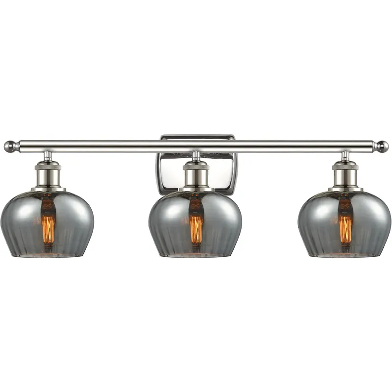 Ballston Fenton LED 26 inch Polished Nickel Bath Vanity Light Wall Light in Plated Smoke Glass, Ballston