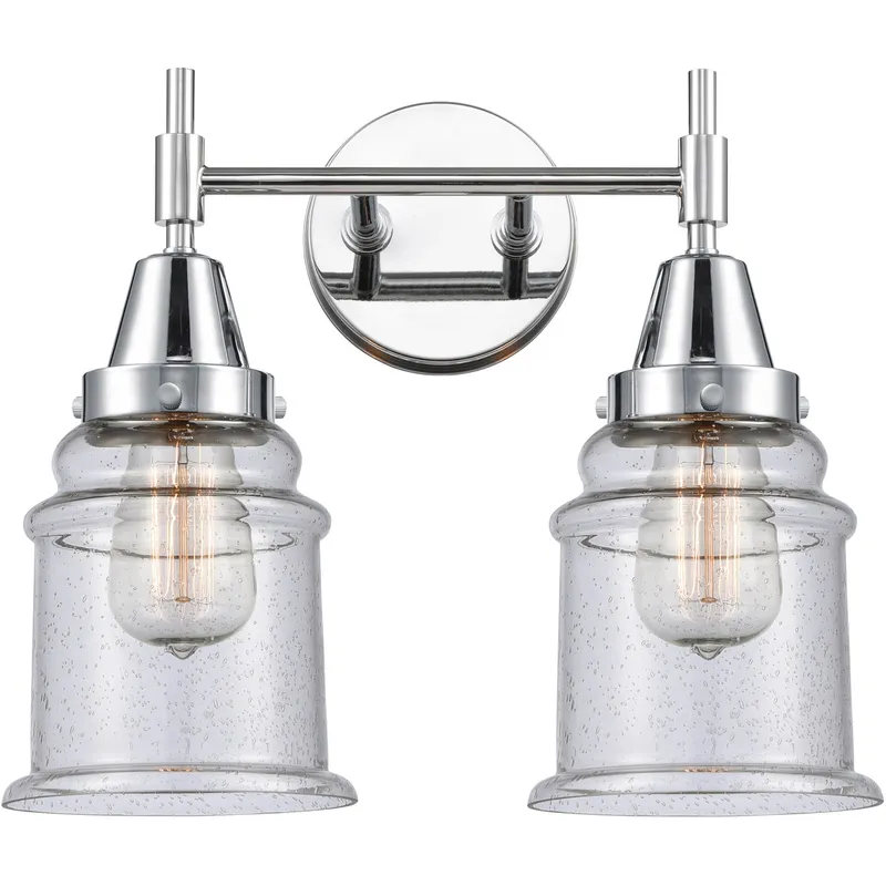 Caden LED 15 inch Polished Chrome Bath Vanity Light Wall Light in Seedy Glass