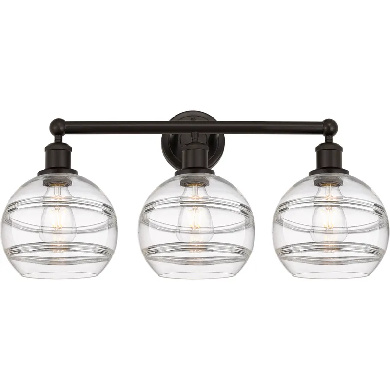 Edison Rochester 3 Light 26 inch Oil Rubbed Bronze Bath Vanity Light Wall Light
