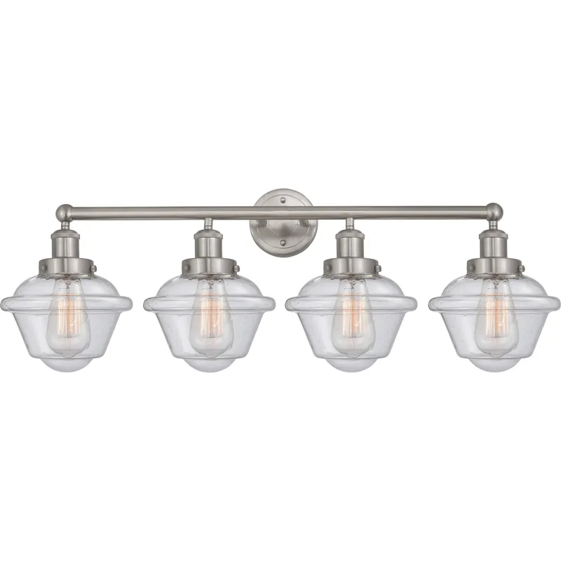 Oxford 4 Light 33.5 inch Brushed Satin Nickel Bath Vanity Light Wall Light