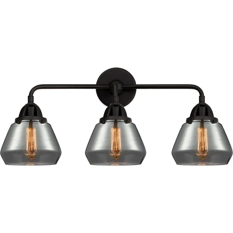 Nouveau 2 Fulton LED 24.75 inch Matte Black Bath Vanity Light Wall Light in Plated Smoke Glass