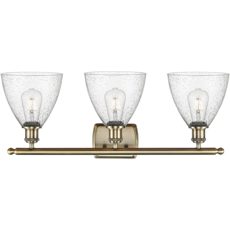 Ballston Ballston Dome LED 28 inch Antique Brass Bath Vanity Light Wall Light in Seedy Glass