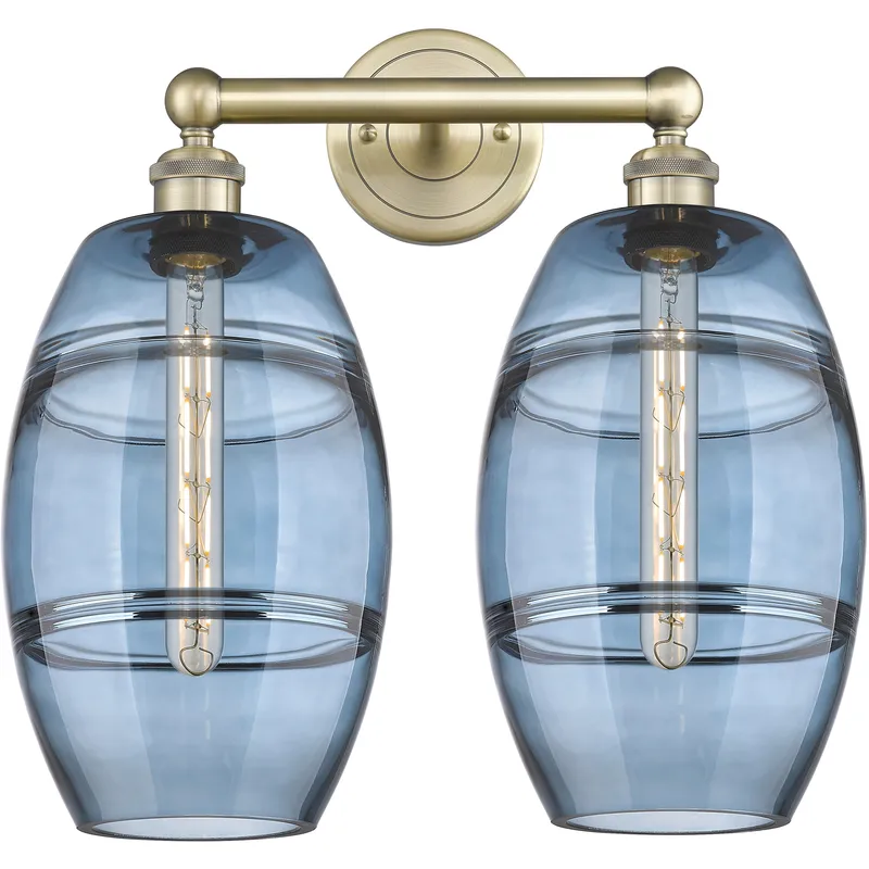 Edison Vaz 2 Light 17 inch Antique Brass Bath Vanity Light Wall Light