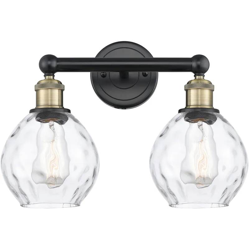 Waverly 2 Light 15 inch Black Antique Brass Bath Vanity Light Wall Light