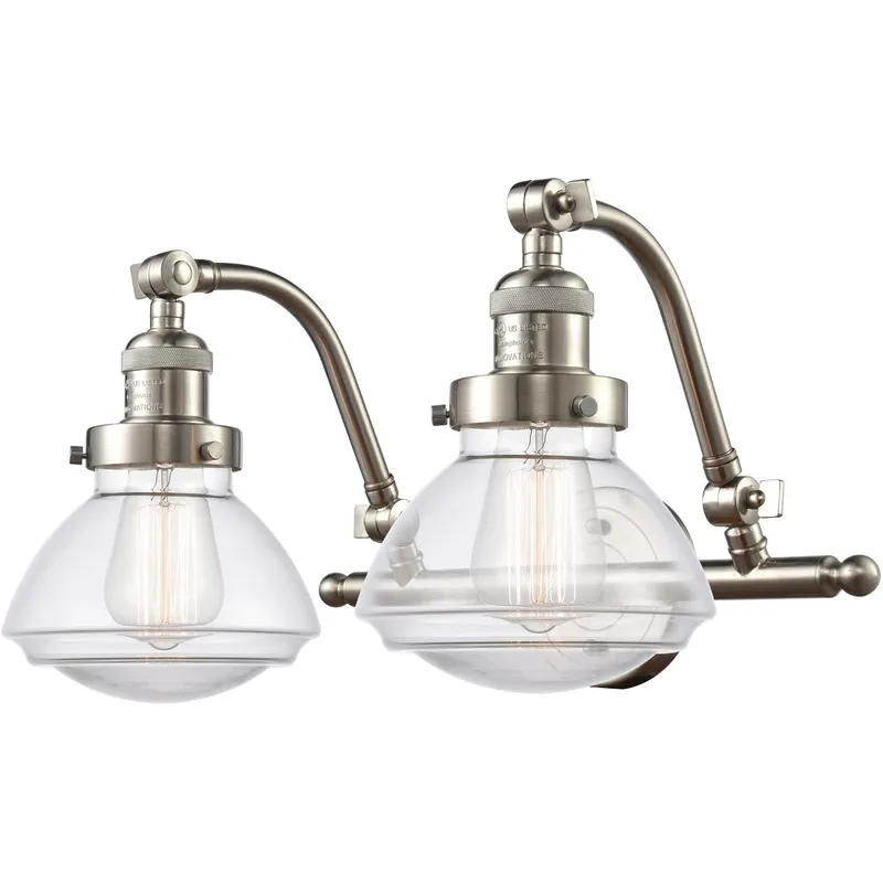 Franklin Restoration Olean LED 19 inch Brushed Satin Nickel Bath Vanity Light Wall Light in Clear Glass, Franklin Restoration