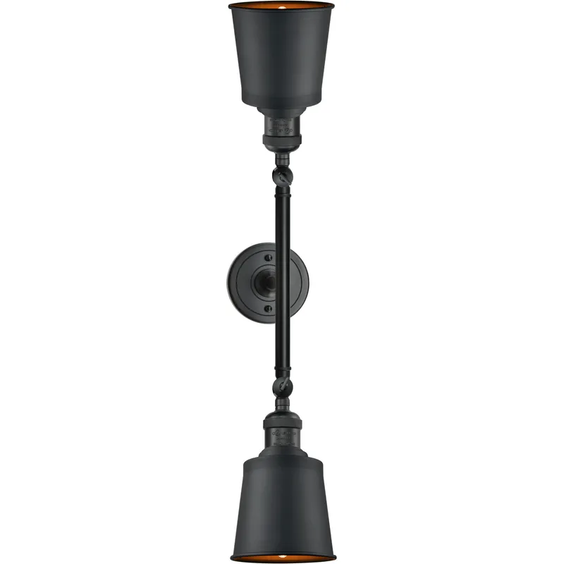 Franklin Restoration Addison 2 Light 16 inch Matte Black Bath Vanity Light Wall Light, Franklin Restoration
