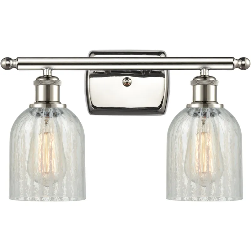 Ballston Caledonia LED 16 inch Polished Nickel Bath Vanity Light Wall Light in Mouchette Glass, Ballston