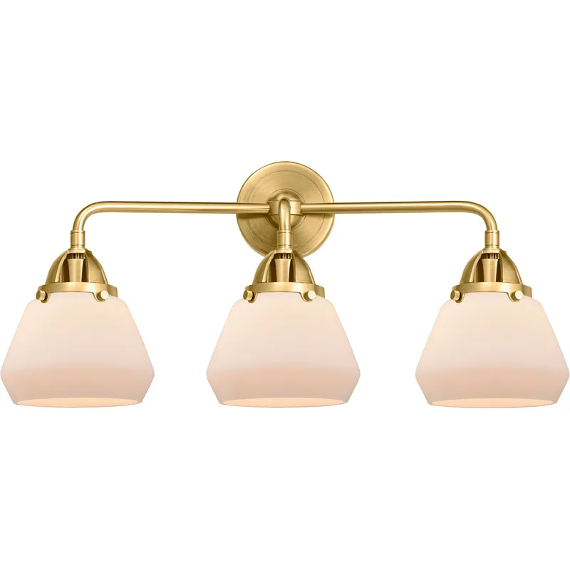 Nouveau 2 Fulton LED 24.75 inch Satin Gold Bath Vanity Light Wall Light in Matte White Glass