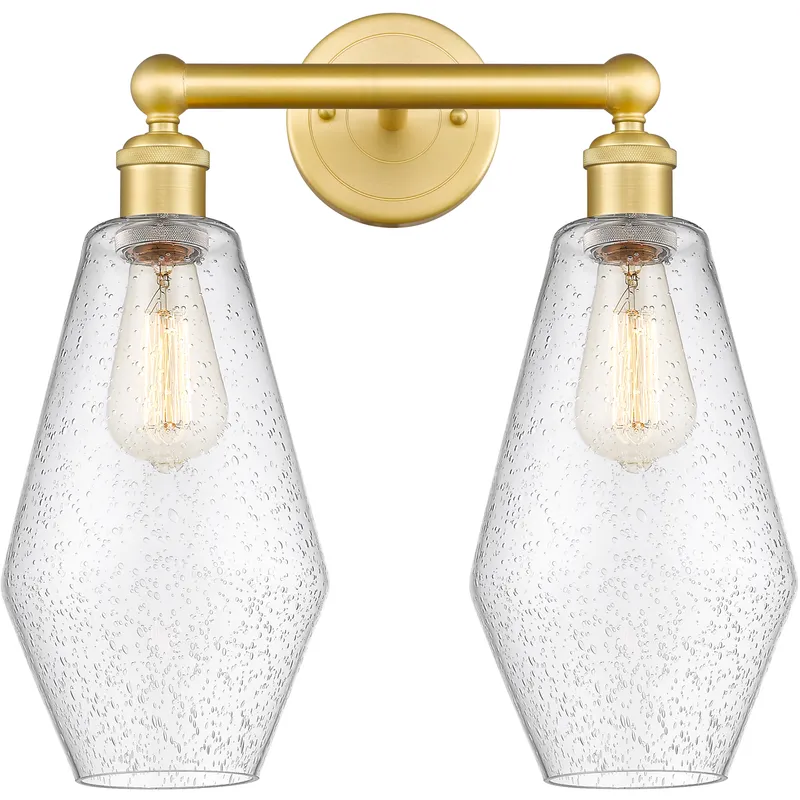 Cindyrella 2 Light 16 inch Satin Gold Bath Vanity Light Wall Light in Seedy