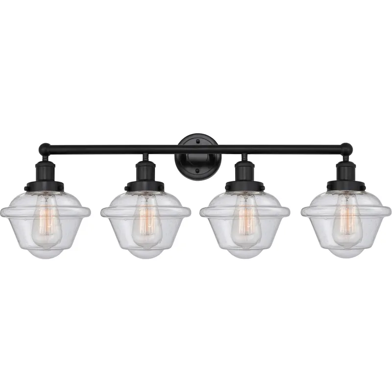 Oxford 4 Light 33.5 inch Matte Black Bath Vanity Light Wall Light