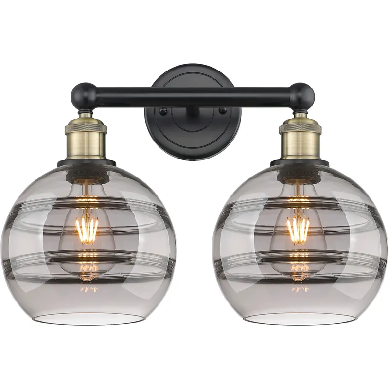 Edison Rochester 2 Light 17 inch Black Antique Brass Bath Vanity Light Wall Light