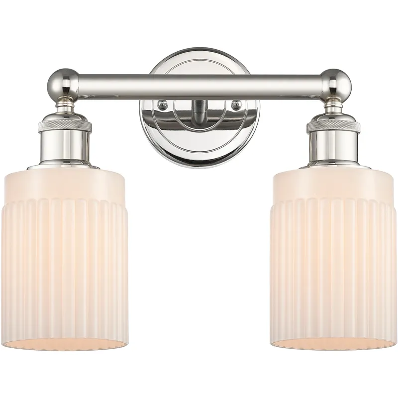 Hadley 2 Light 13.5 inch Polished Nickel Bath Vanity Light Wall Light in Matte White