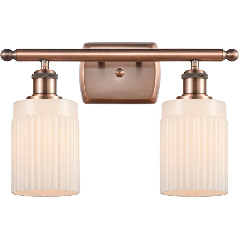 Ballston Hadley LED 16 inch Antique Copper Bath Vanity Light Wall Light in Matte White Glass, Ballston