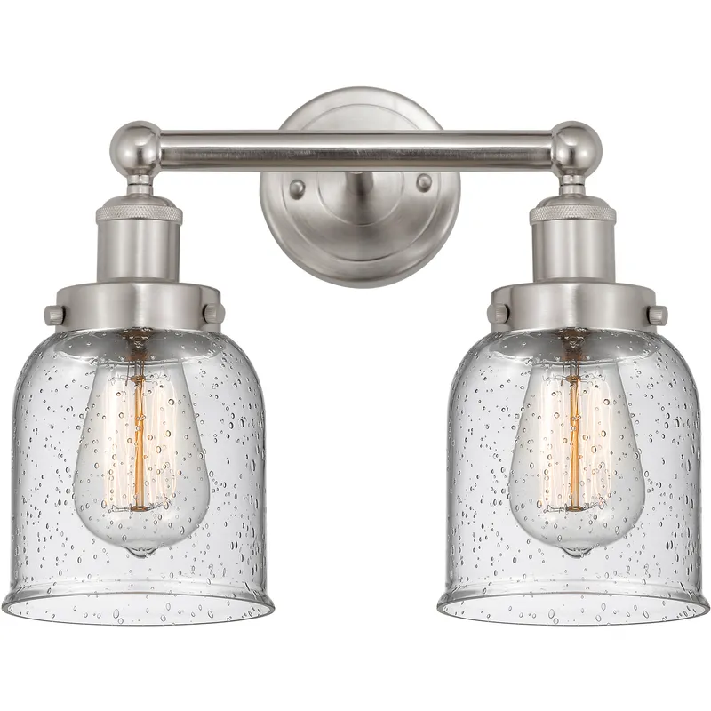 Bell 2 Light 15.5 inch Brushed Satin Nickel Bath Vanity Light Wall Light