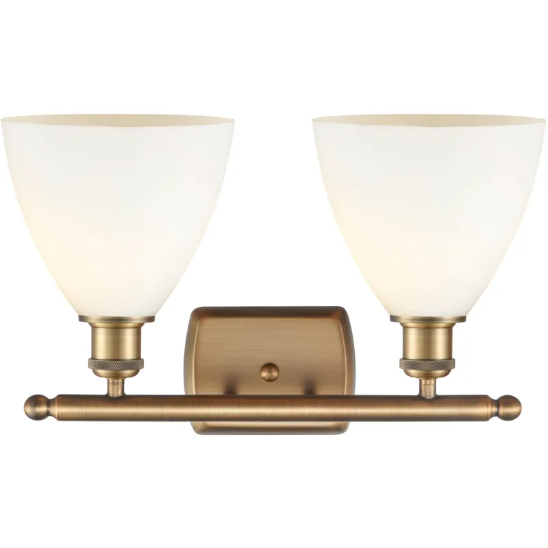 Ballston Ballston Dome LED 18 inch Brushed Brass Bath Vanity Light Wall Light in Matte White Glass