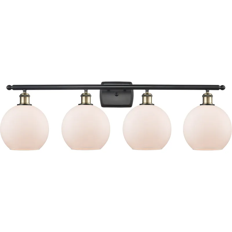 Ballston Athens 4 Light 36 inch Black Antique Brass Bath Vanity Light Wall Light