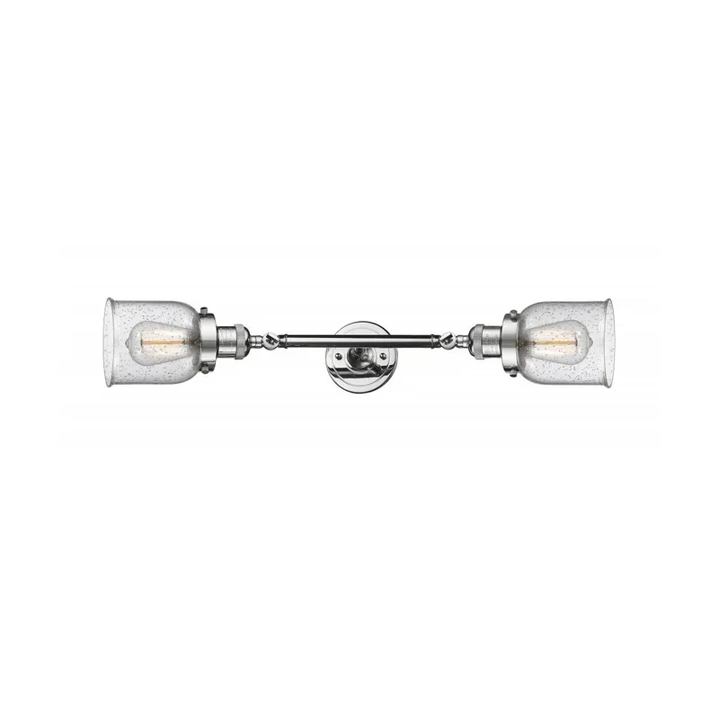 Franklin Restoration Small Bell LED 5 inch Polished Chrome Bath Vanity Light Wall Light in Seedy Glass, Franklin Restoration