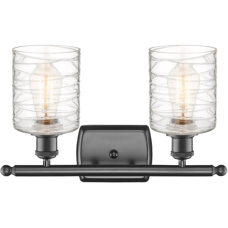 Ballston Cobbleskill LED 16 inch Oil Rubbed Bronze Bath Vanity Light Wall Light in Deco Swirl Glass