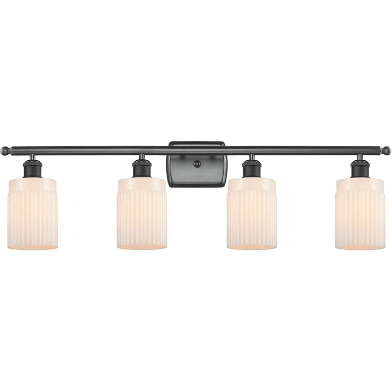 Ballston Hadley LED 36 inch Matte Black Bath Vanity Light Wall Light in Matte White Glass, Ballston
